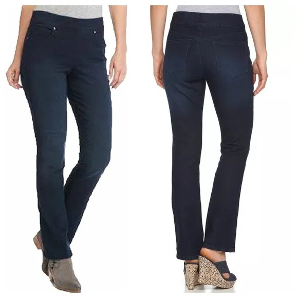 Gloria Vanderbilt Avery Pull-On Straight Leg Jeans