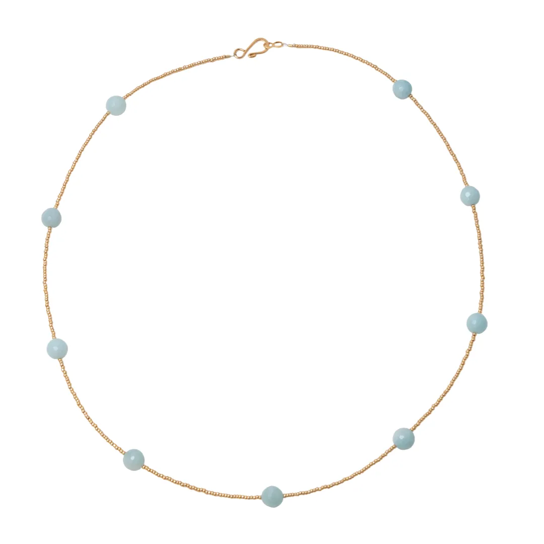 Gold Henrietta Necklace with Amazonite