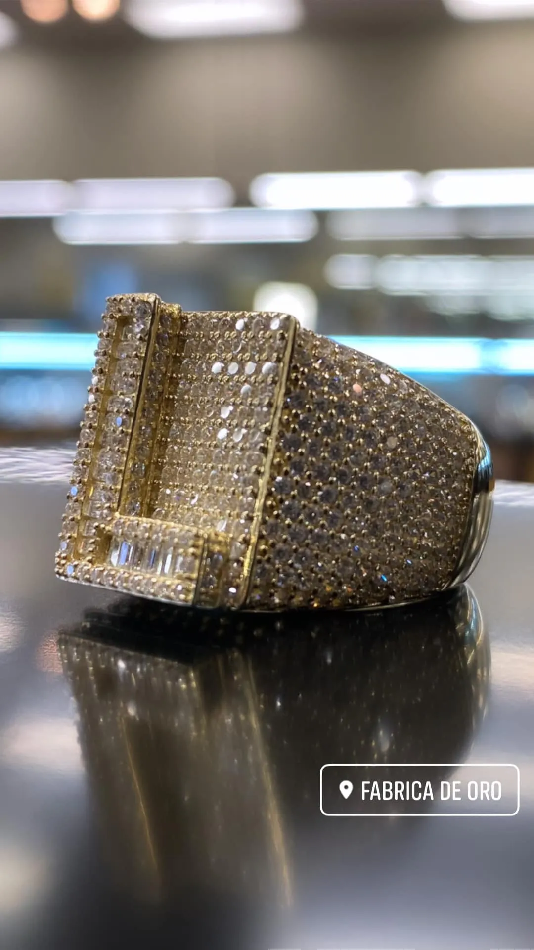Gold letter Ring with CZS