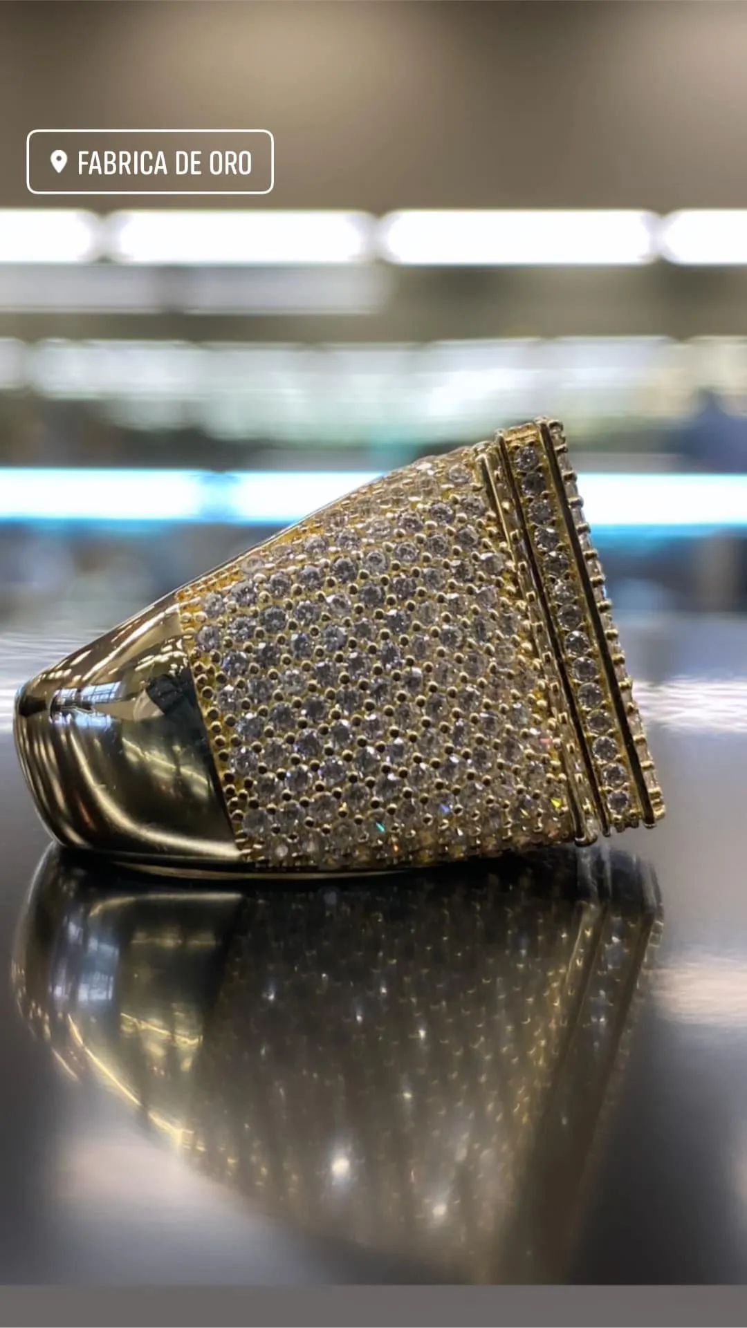 Gold letter Ring with CZS