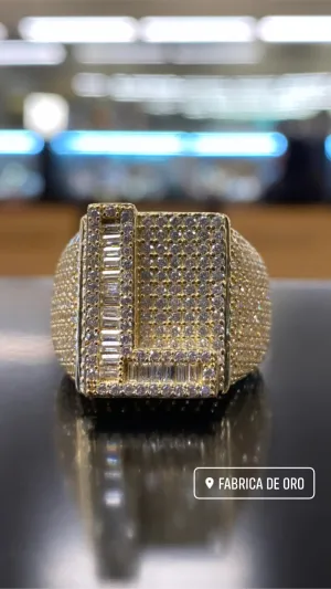 Gold letter Ring with CZS