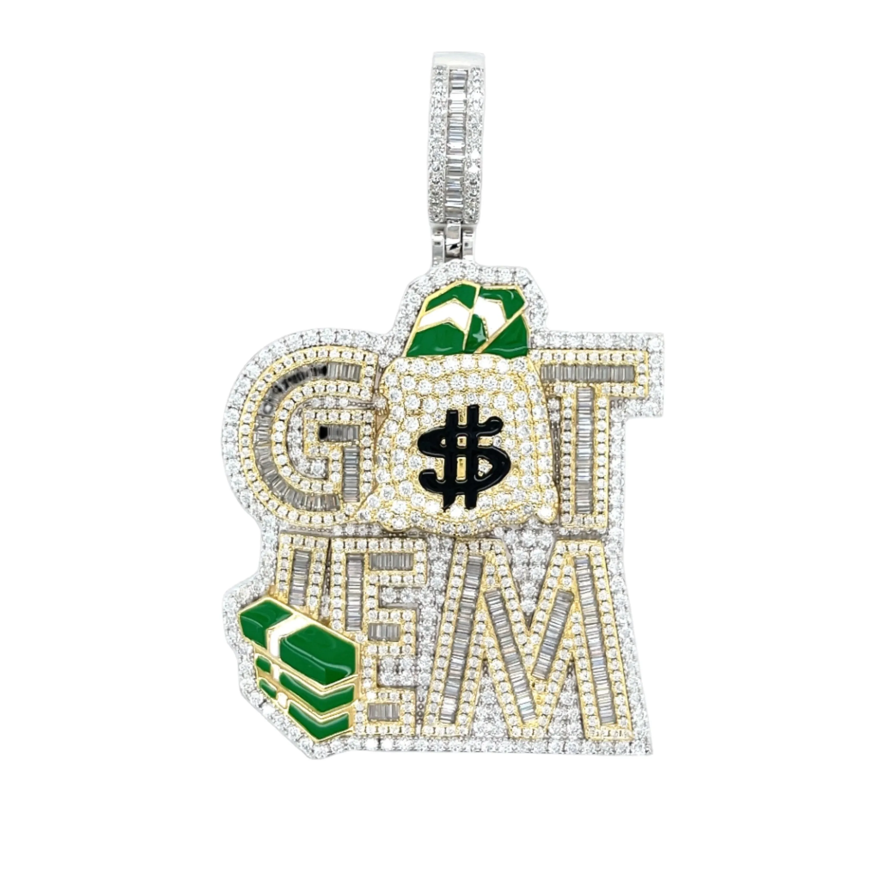 Got Them Lab-Created Moissanite Sterling Silver Charm Pendant - M418059