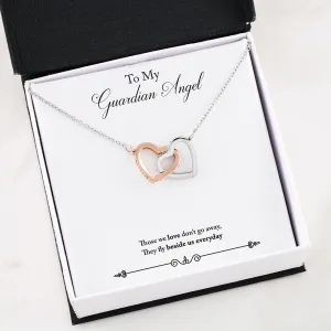 Guardian Angel Interlocking Heart Necklace