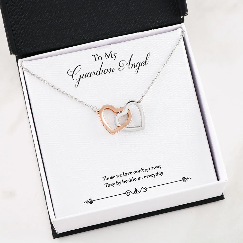 Guardian Angel Interlocking Heart Necklace
