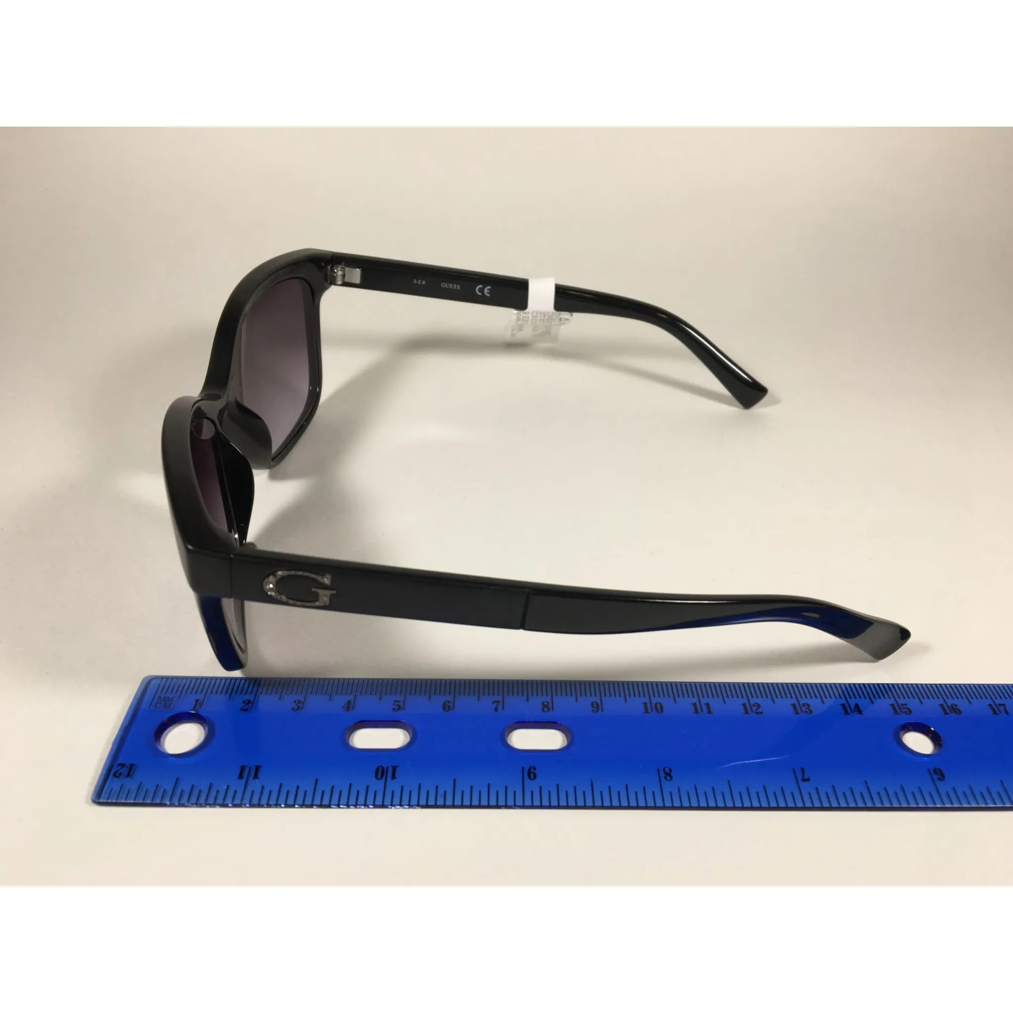 Guess Designer Sunglasses Matte Black And Shiny Black With Smoke Gradient Lens GF0300 01B
