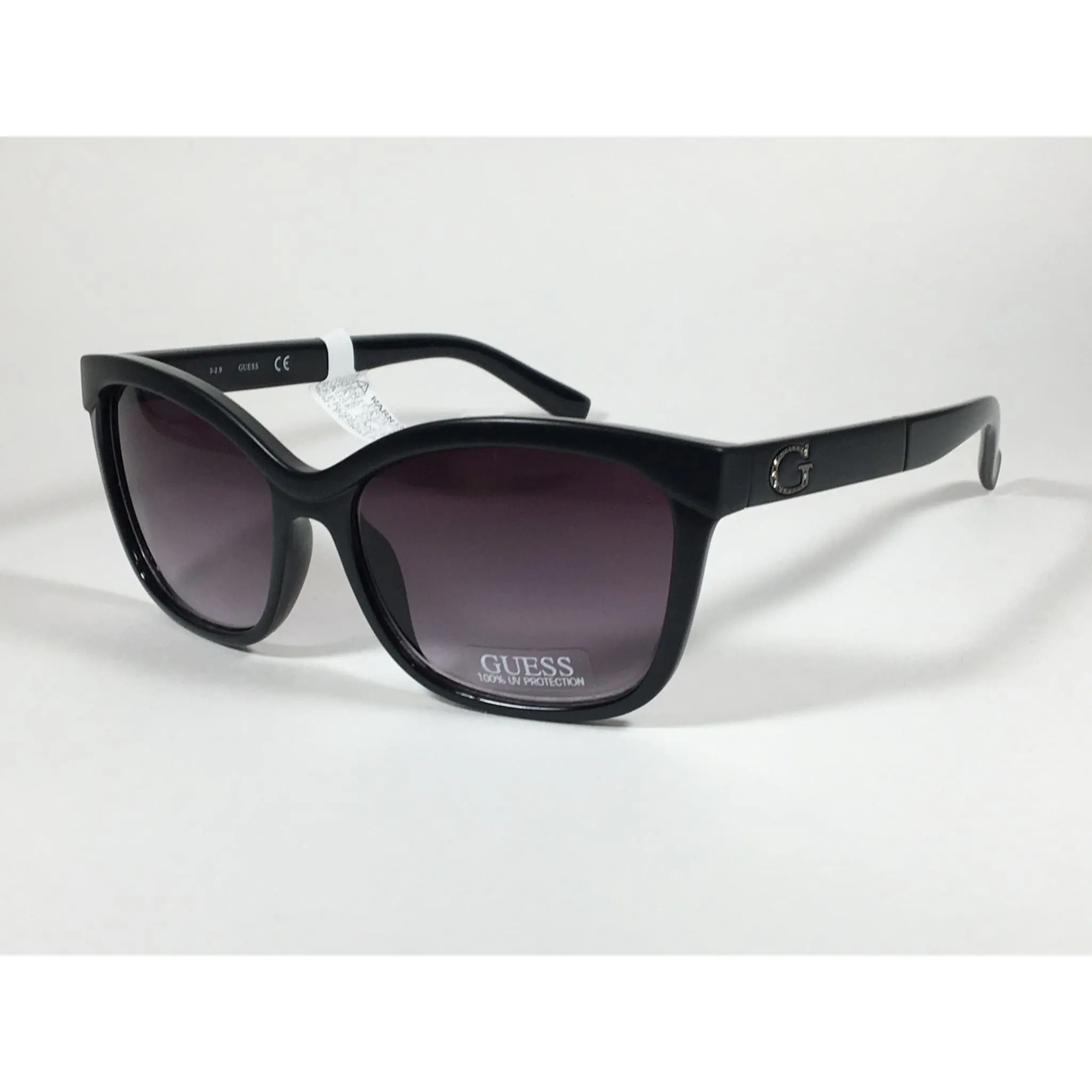 Guess Designer Sunglasses Matte Black And Shiny Black With Smoke Gradient Lens GF0300 01B