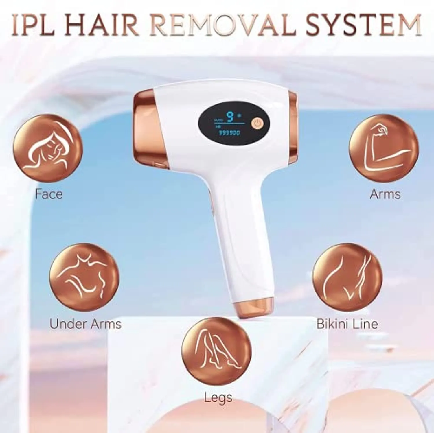 Hair Removal, Laser Permanent Hair Removal for Women and Men, 999900 Flashes UPGRADED At-Home Hair Removal Device for Facial Legs Arms Whole Body Treatment