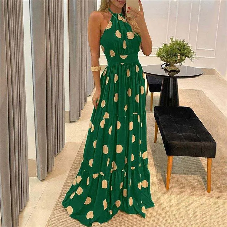 Halter Floral Long Dresses