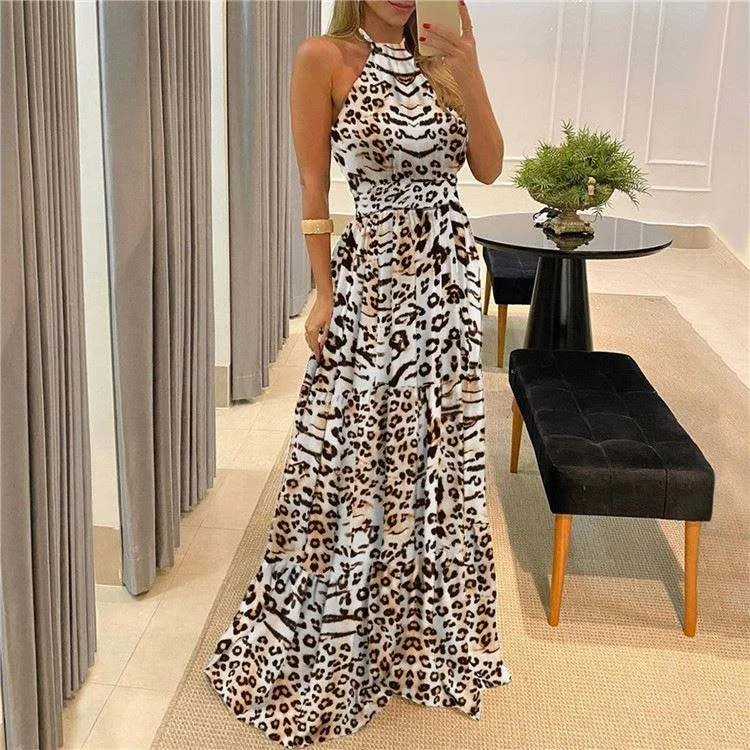 Halter Floral Long Dresses