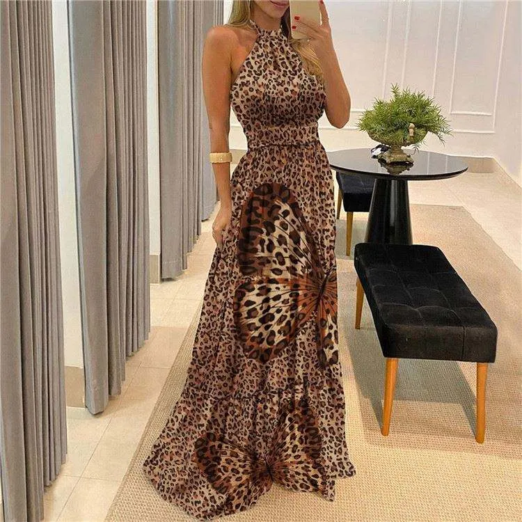 Halter Floral Long Dresses