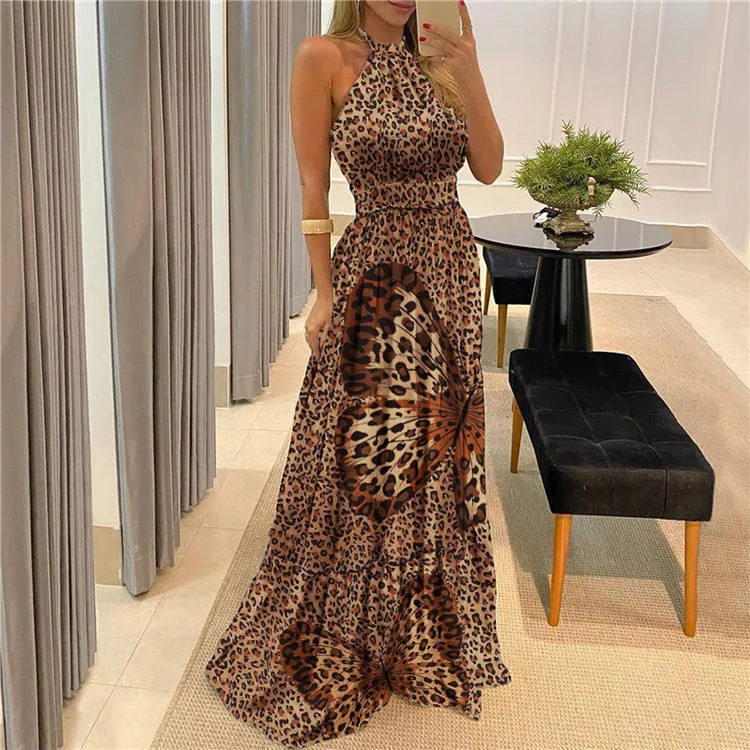 Halter Floral Long Dresses