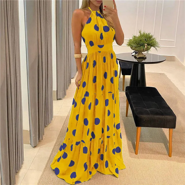 Halter Floral Long Dresses