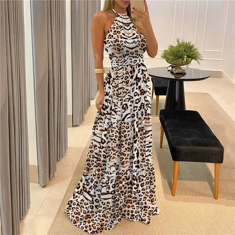 Halter Floral Long Dresses