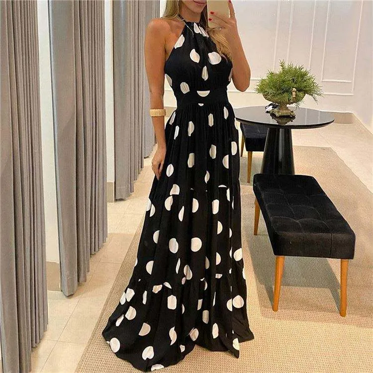 Halter Floral Long Dresses