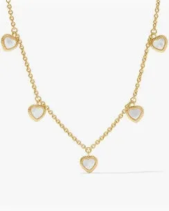 Heart Delicate Charm Necklace- Mother of Pearl