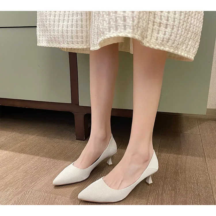 High Heels, Pointed Toe Professional Work Shoes, Soft Surface Women's Shoes
