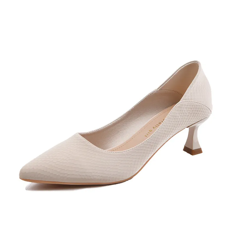 High Heels, Pointed Toe Professional Work Shoes, Soft Surface Women's Shoes