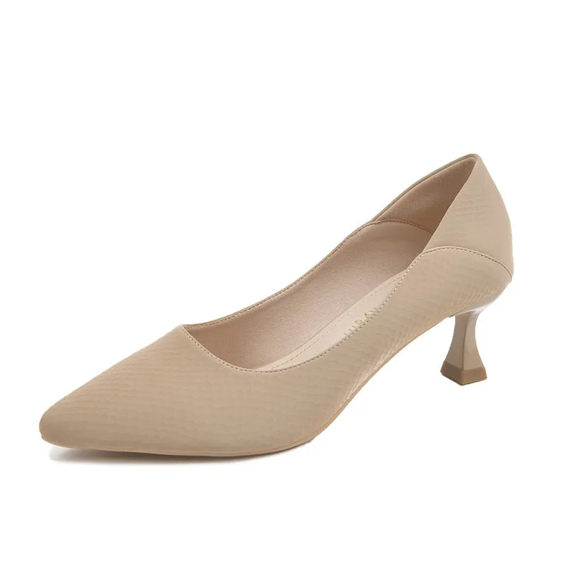 High Heels, Pointed Toe Professional Work Shoes, Soft Surface Women's Shoes