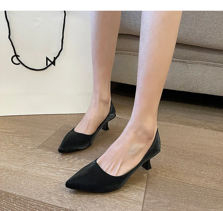 High Heels, Pointed Toe Professional Work Shoes, Soft Surface Women's Shoes