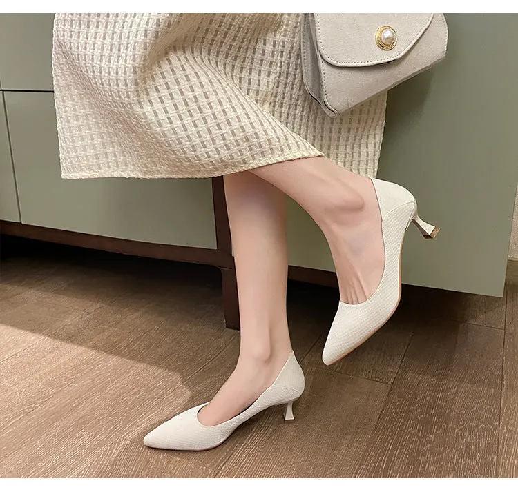 High Heels, Pointed Toe Professional Work Shoes, Soft Surface Women's Shoes