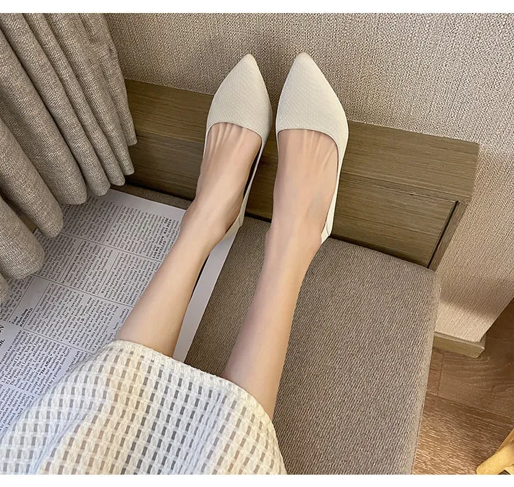 High Heels, Pointed Toe Professional Work Shoes, Soft Surface Women's Shoes