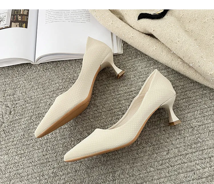 High Heels, Pointed Toe Professional Work Shoes, Soft Surface Women's Shoes