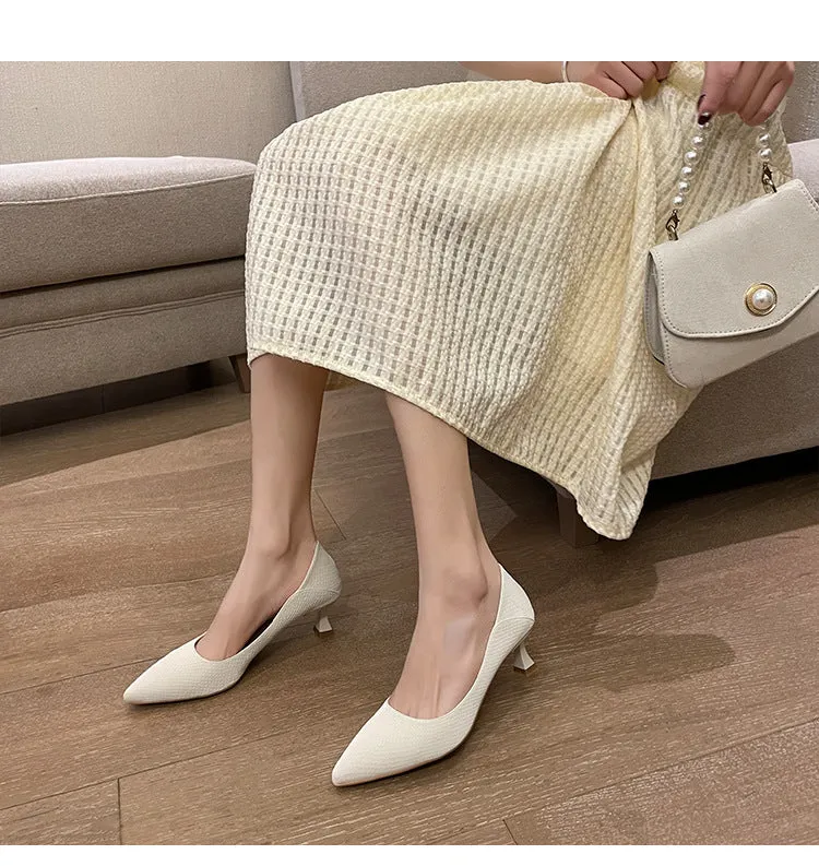 High Heels, Pointed Toe Professional Work Shoes, Soft Surface Women's Shoes