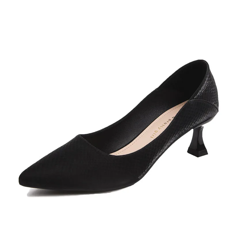 High Heels, Pointed Toe Professional Work Shoes, Soft Surface Women's Shoes