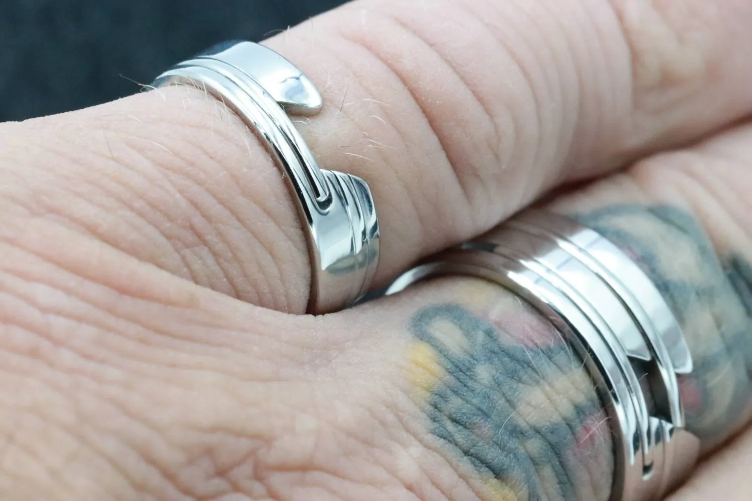 His & Her's "APPROXI" set muliple options available  (hypoallergenic- handmade) stainless steel his and hers ring set womens rings