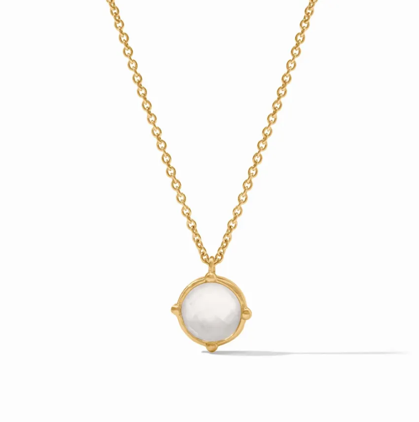 Honeybee Solitaire Necklace - Iridescent Clear Crystal