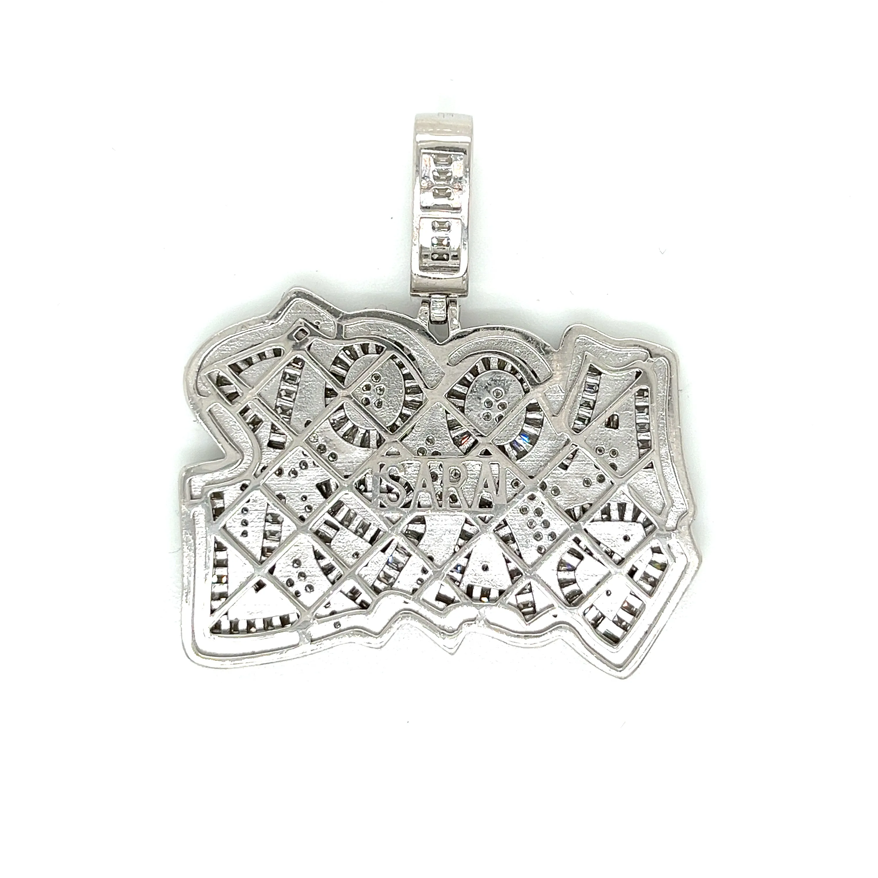 Hood Baby Lab-Created Moissanite Sterling Silver Charm Pendant - M4192319