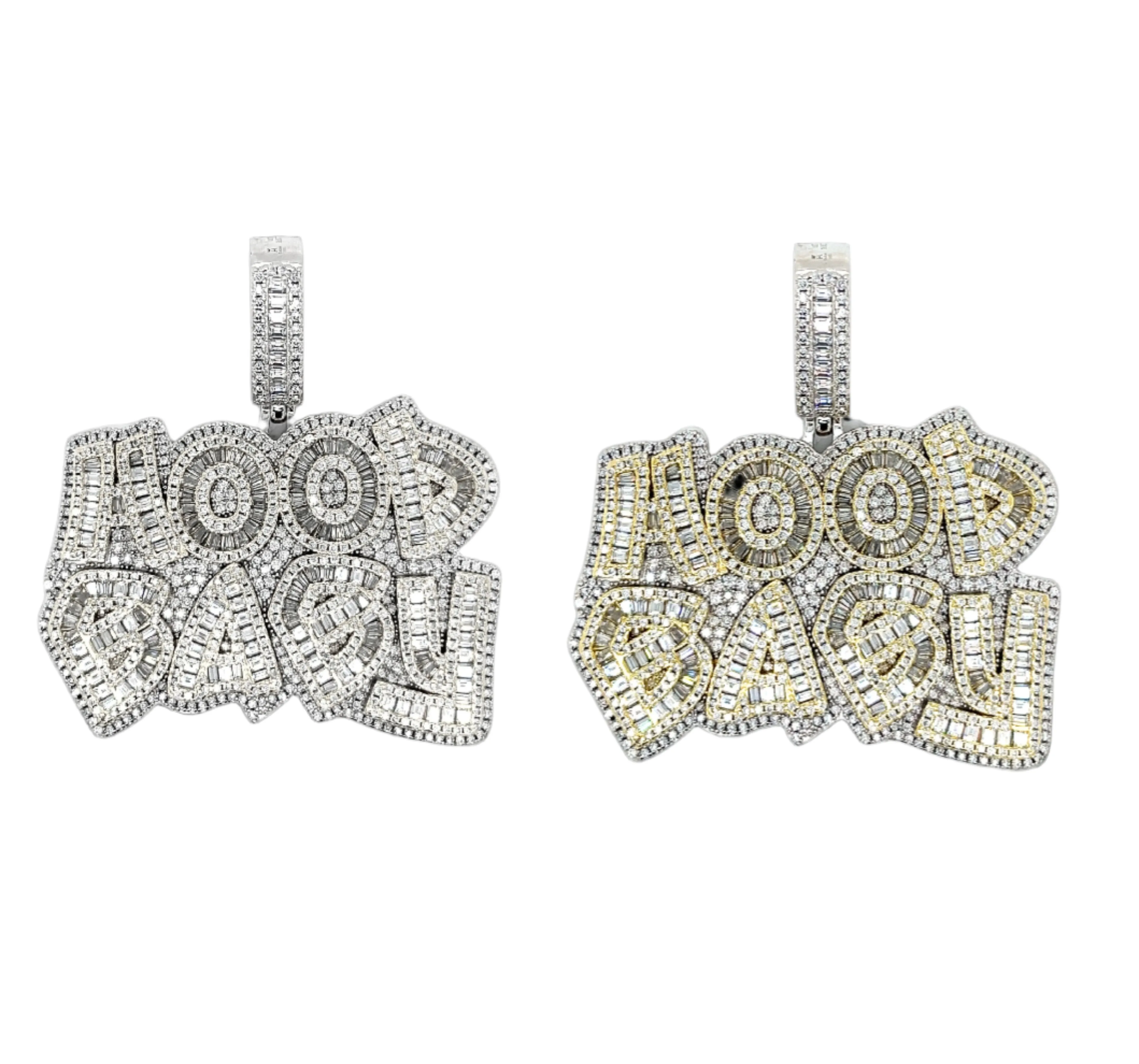 Hood Baby Lab-Created Moissanite Sterling Silver Charm Pendant - M4192319