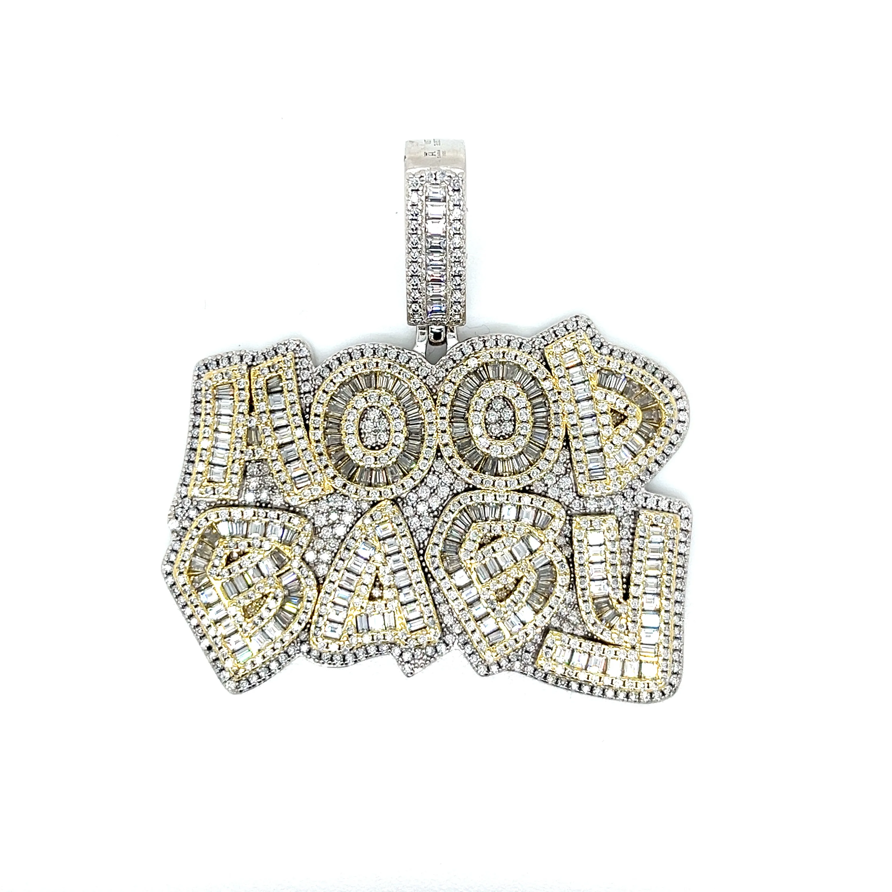 Hood Baby Lab-Created Moissanite Sterling Silver Charm Pendant - M4192319