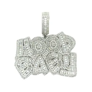 Hood Baby Lab-Created Moissanite Sterling Silver Charm Pendant - M4192319