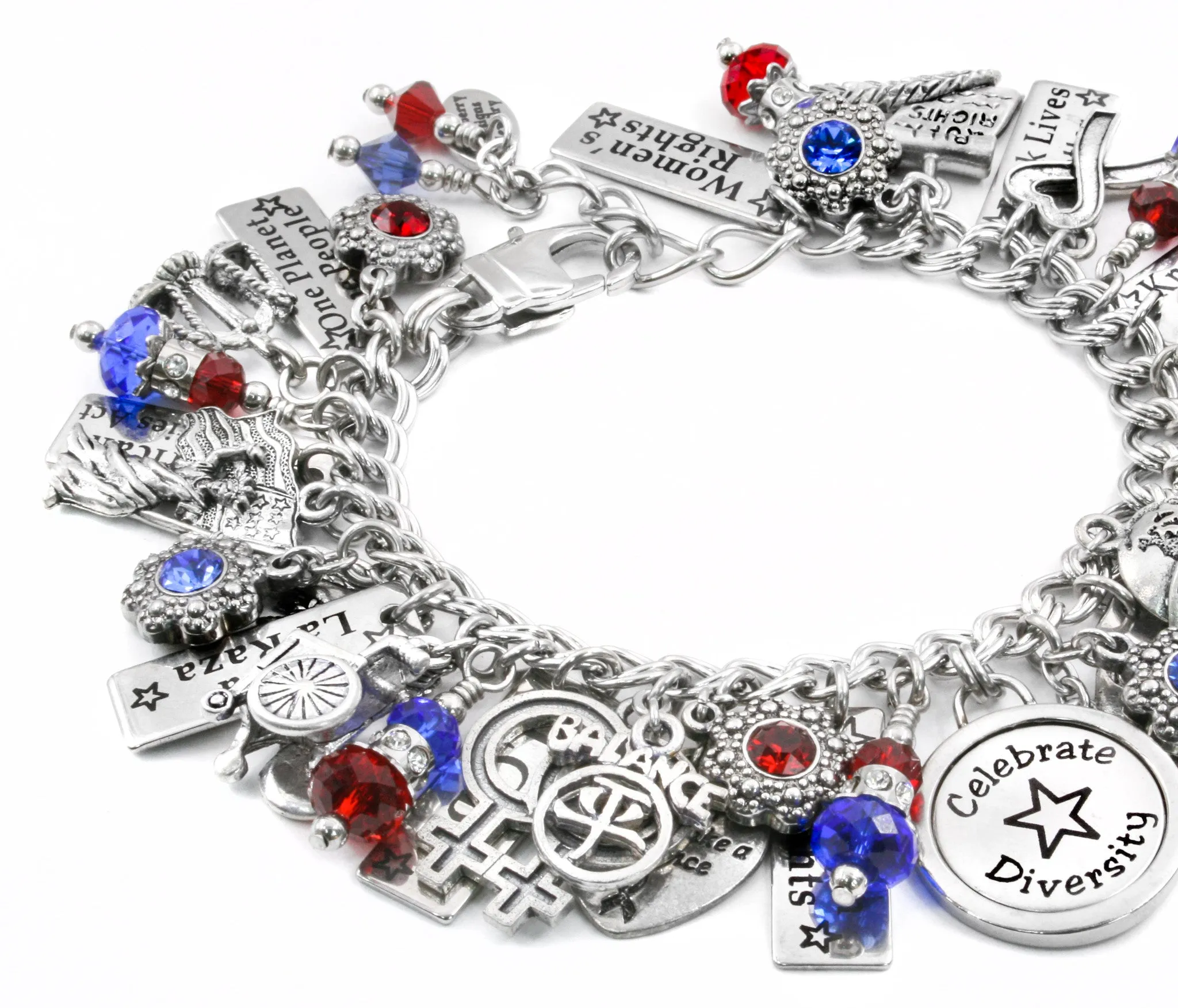Human Rights charm bracelet