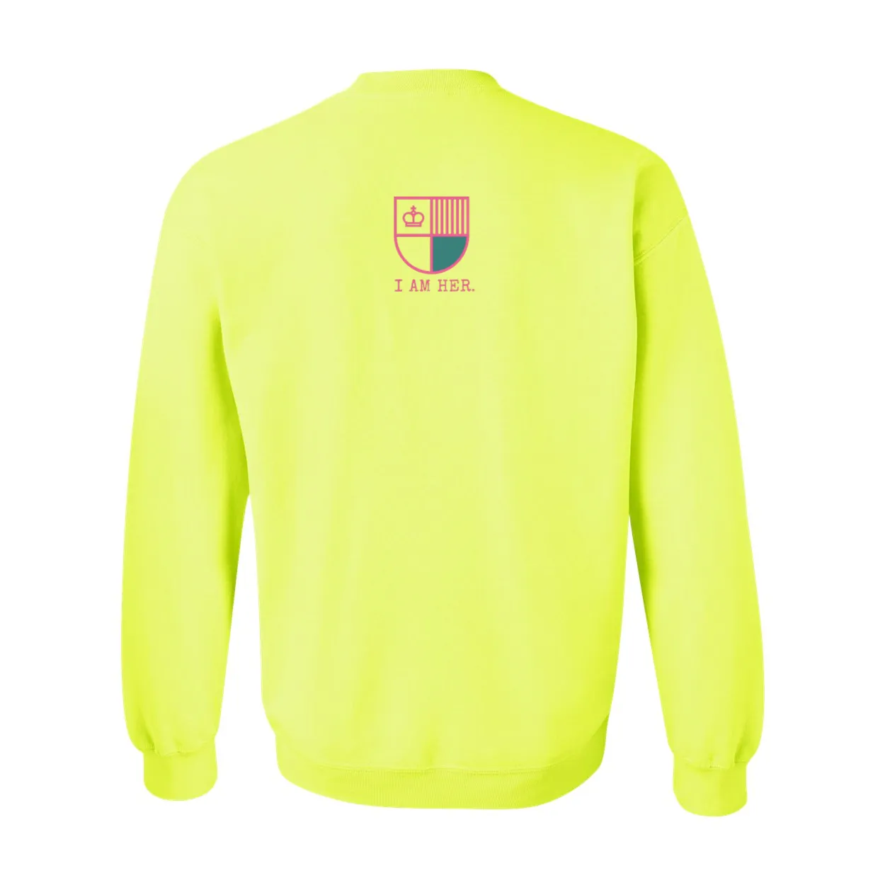 I AM HER Signature Women's Crewneck Sweater - Neon Green