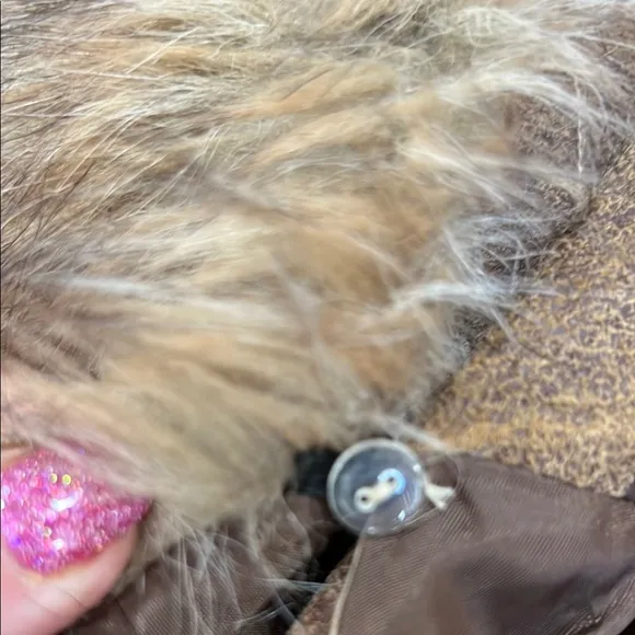 i.e Brown Faux Fur Collar Women's Jacket