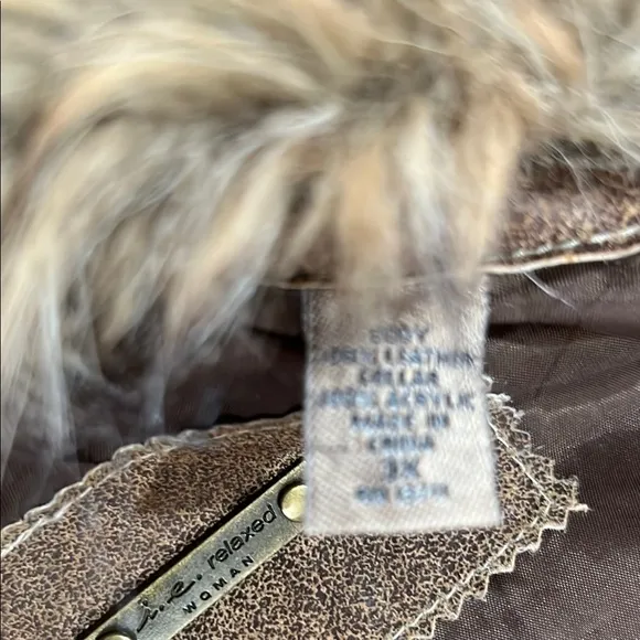 i.e Brown Faux Fur Collar Women's Jacket