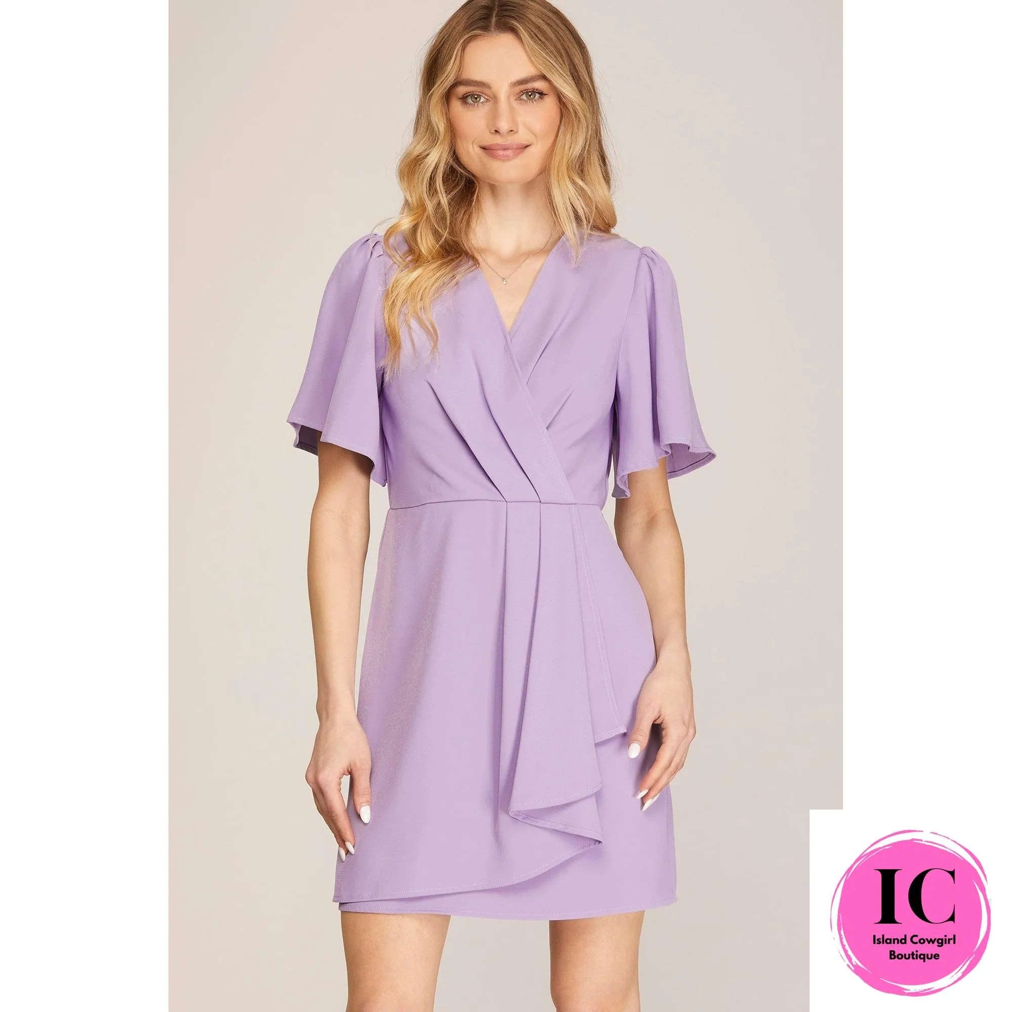 In Your Love Lavender Wrap Dress