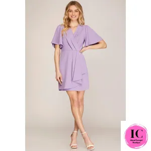 In Your Love Lavender Wrap Dress