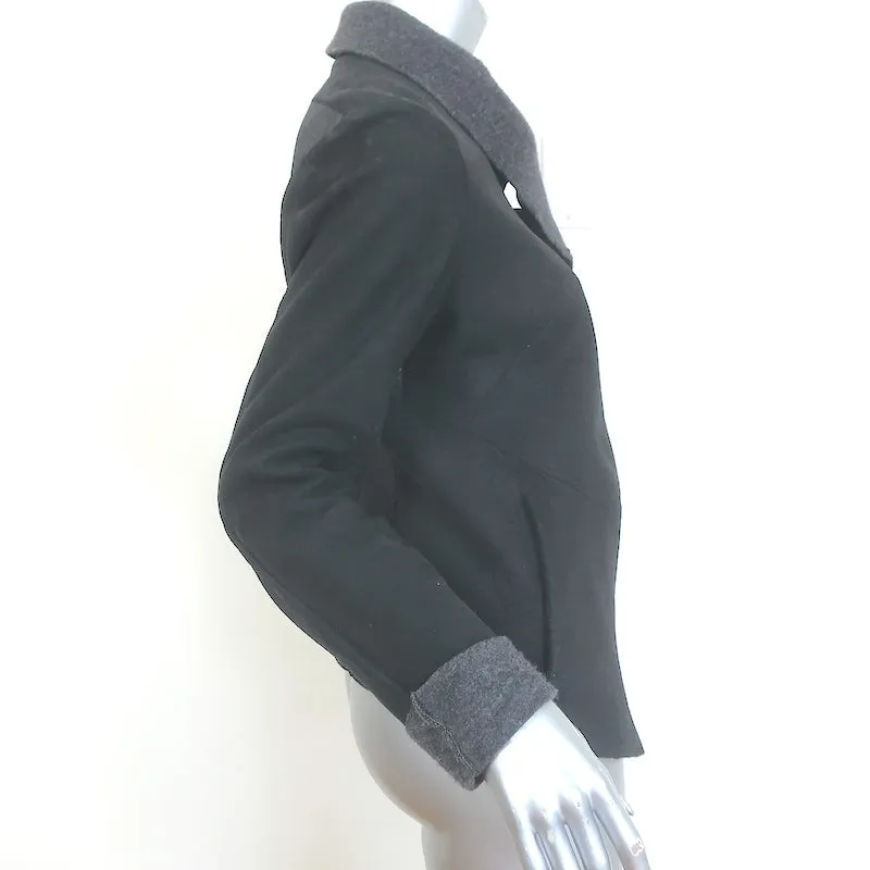 Isaac Sellam Experience Asymmetric Draped Leather Jacket Black Size Medium