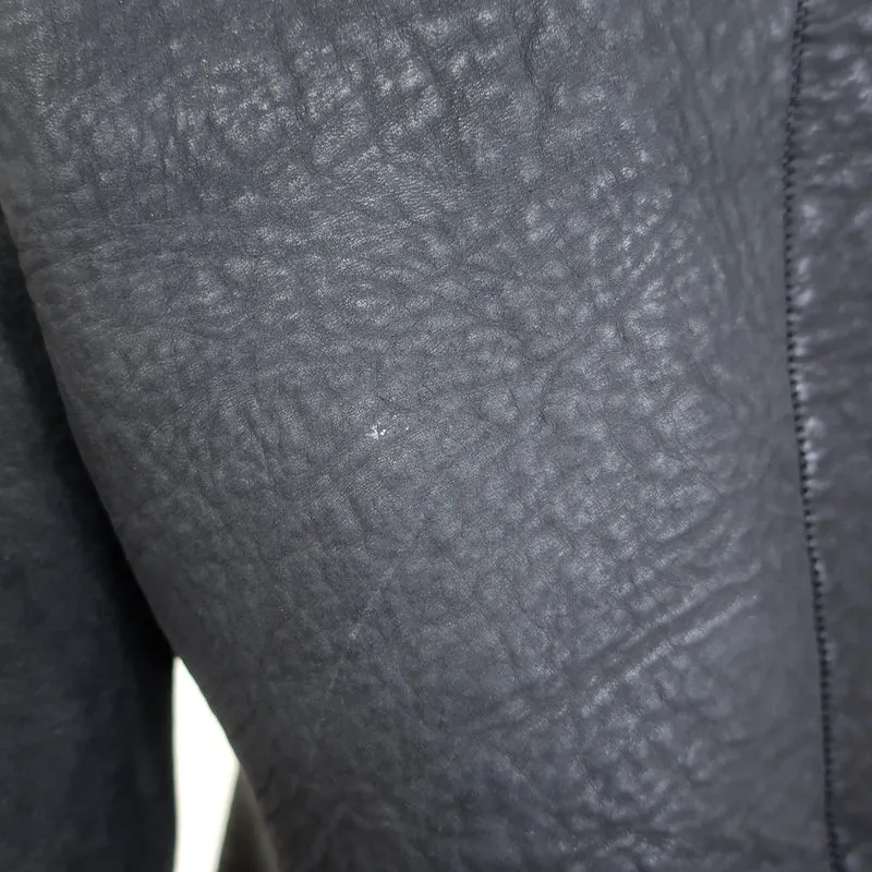 Isaac Sellam Experience Asymmetric Draped Leather Jacket Black Size Medium
