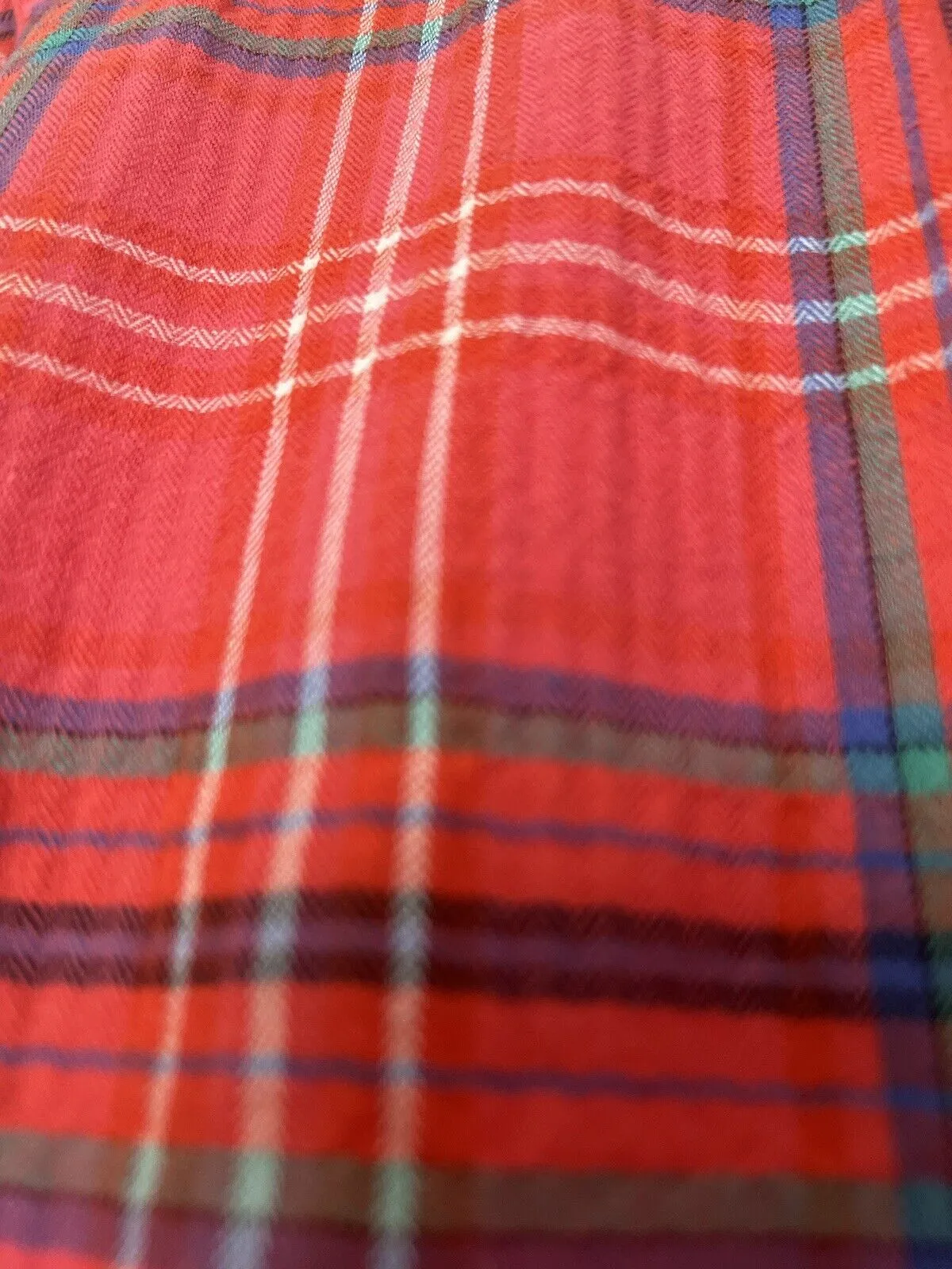 J CREW Red Plaid Shirt Sz 8 Botton Down Collared Long Sleeve Top Boho Western