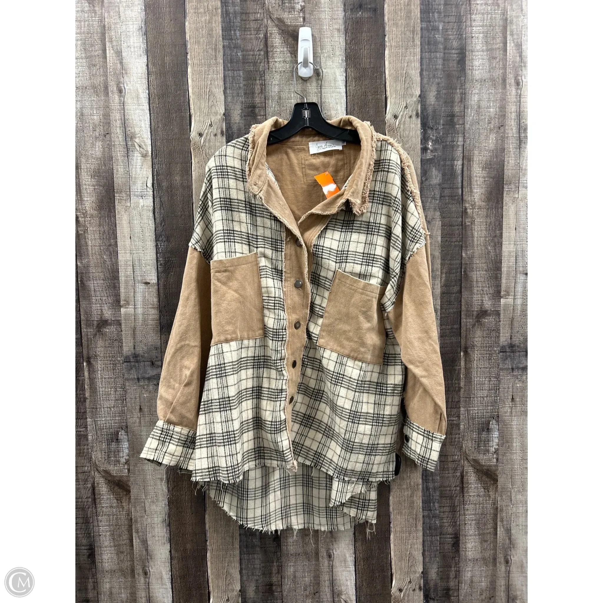 Jacket Shirt By Cme In Plaid Pattern, Size: S