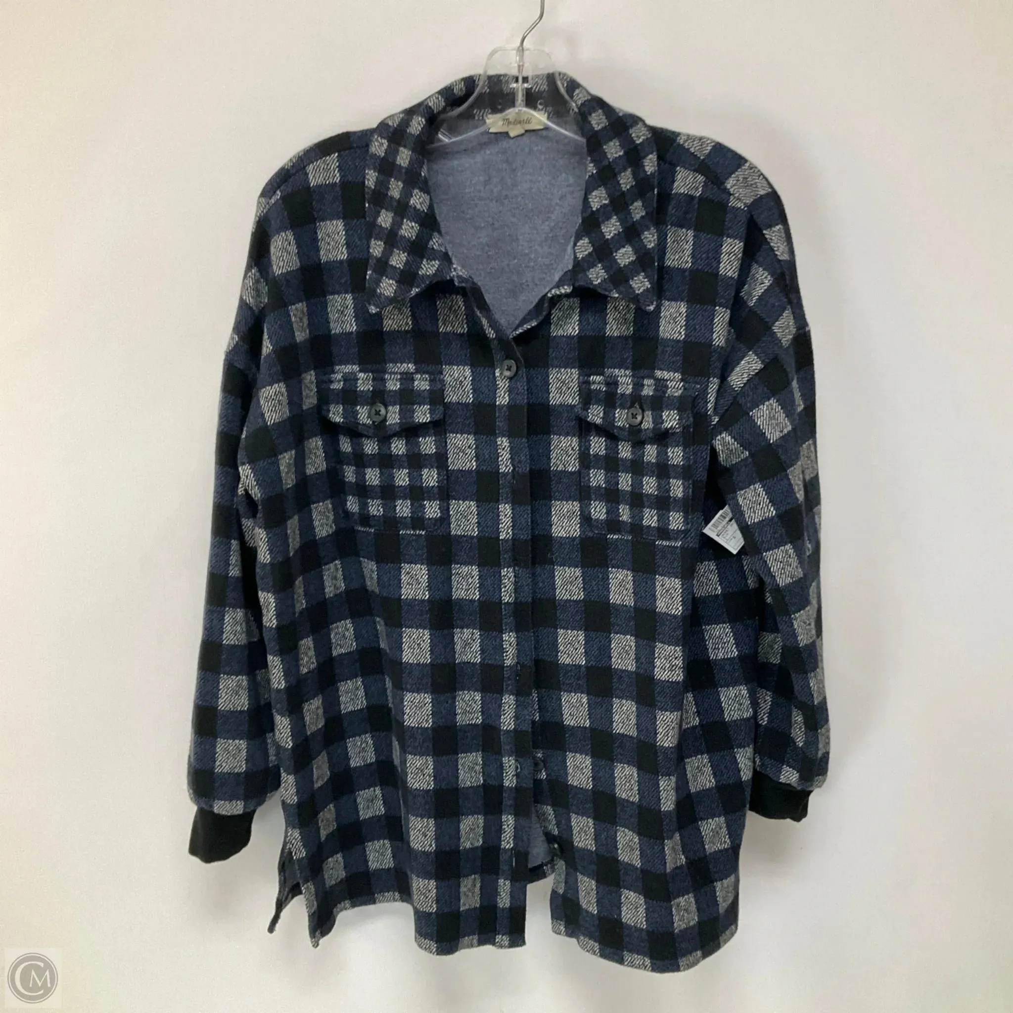 Jacket Shirt By Madewell In Blue, Size: S