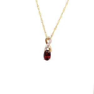 January Birthstone Pendant With 0.03TDW Diamond Accent Set In 10K Yellow Gold