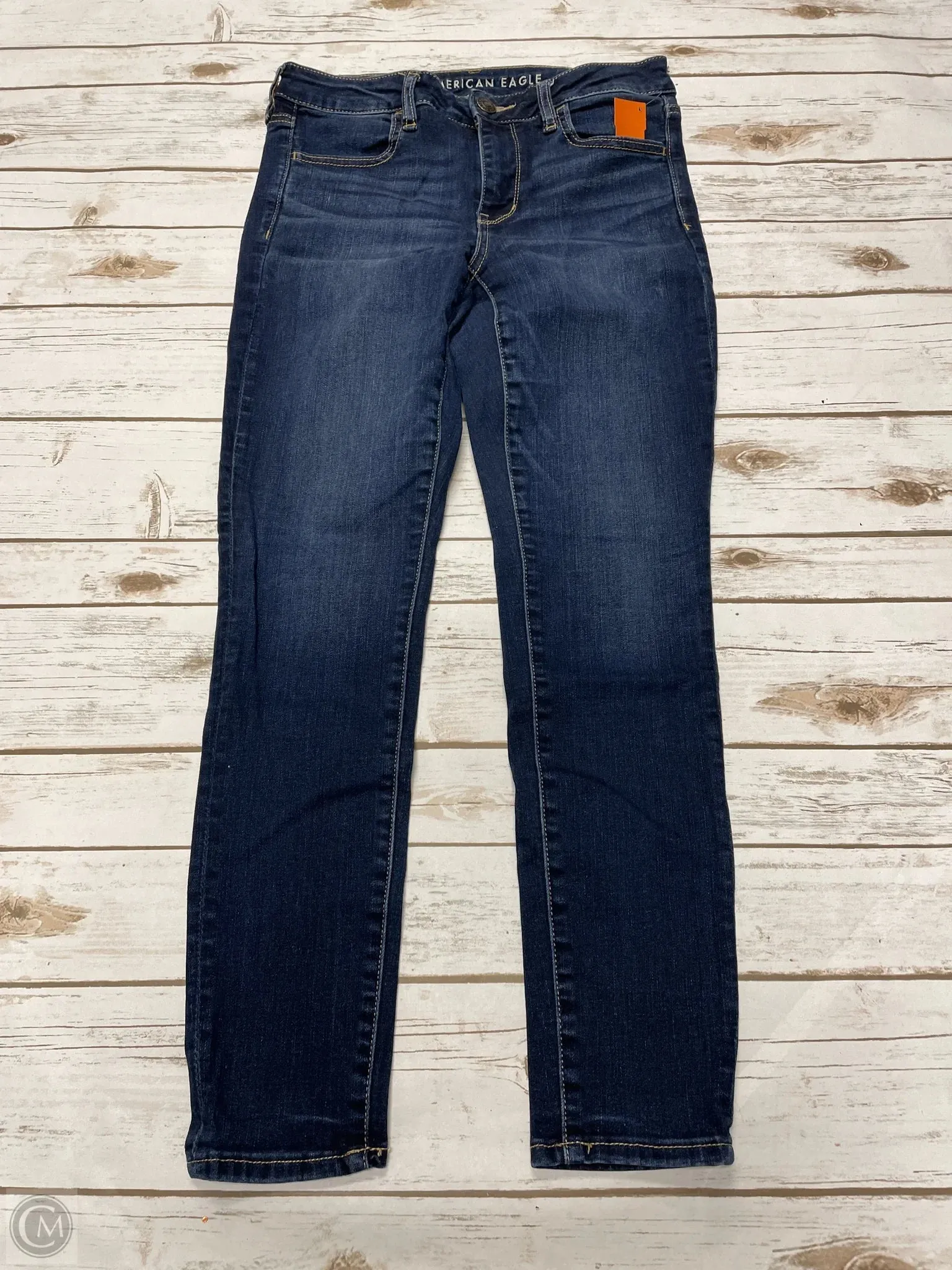Jeans Straight By American Eagle In Blue, Size: 8
