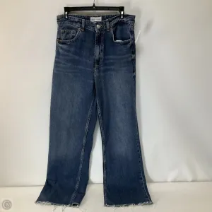 Jeans Straight By Zara In Blue Denim, Size: 8