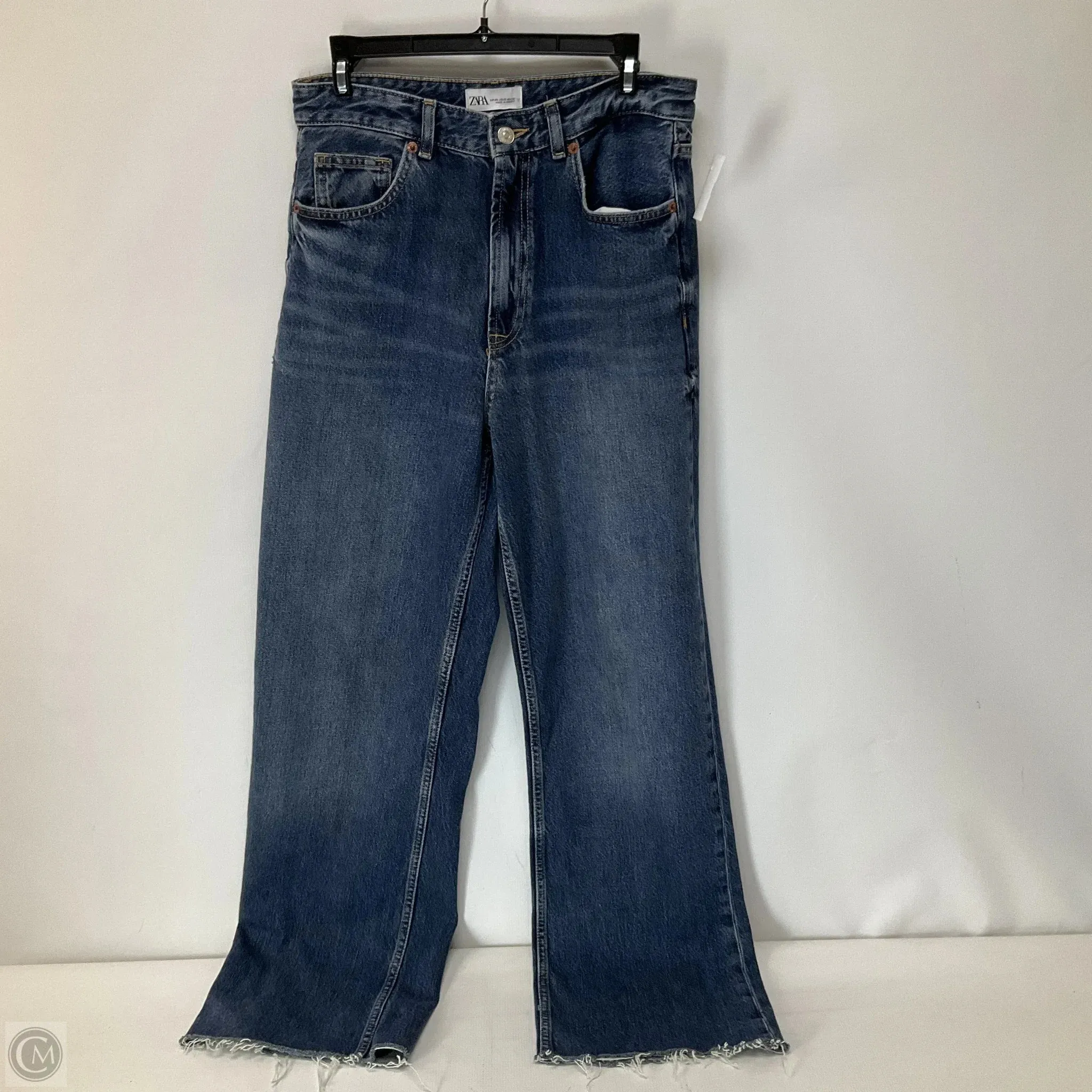 Jeans Straight By Zara In Blue Denim, Size: 8