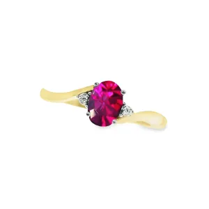 July Birthstone Ring with Diamond Accent set in 10K Yellow gold 87190720